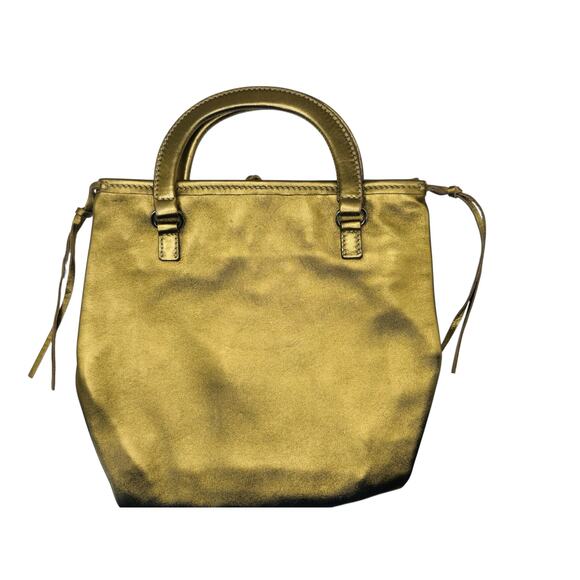 Prada Gold Leather Small Tote Authentic Prada Dust Cover and Cards - Picture 2 of 9